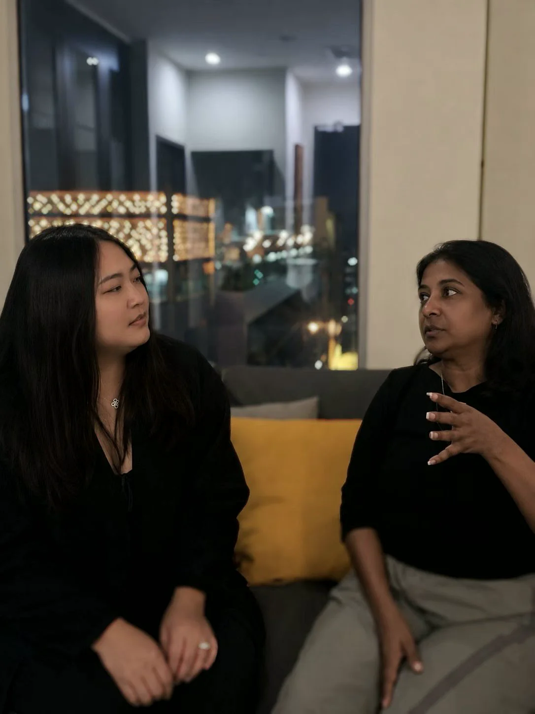 Kaitan interviewing a guest about trauma healing